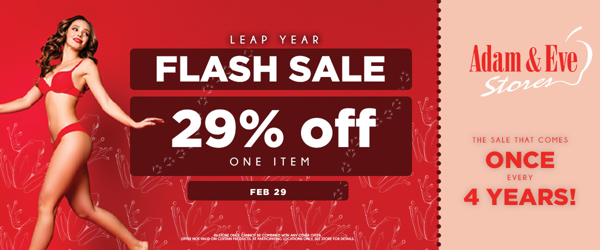 Adam & Eve Promo: Flash Sale 29% Off One Item