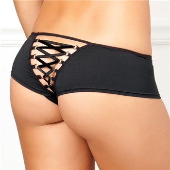 CROTCHLESS LACE UP BACK PANTY